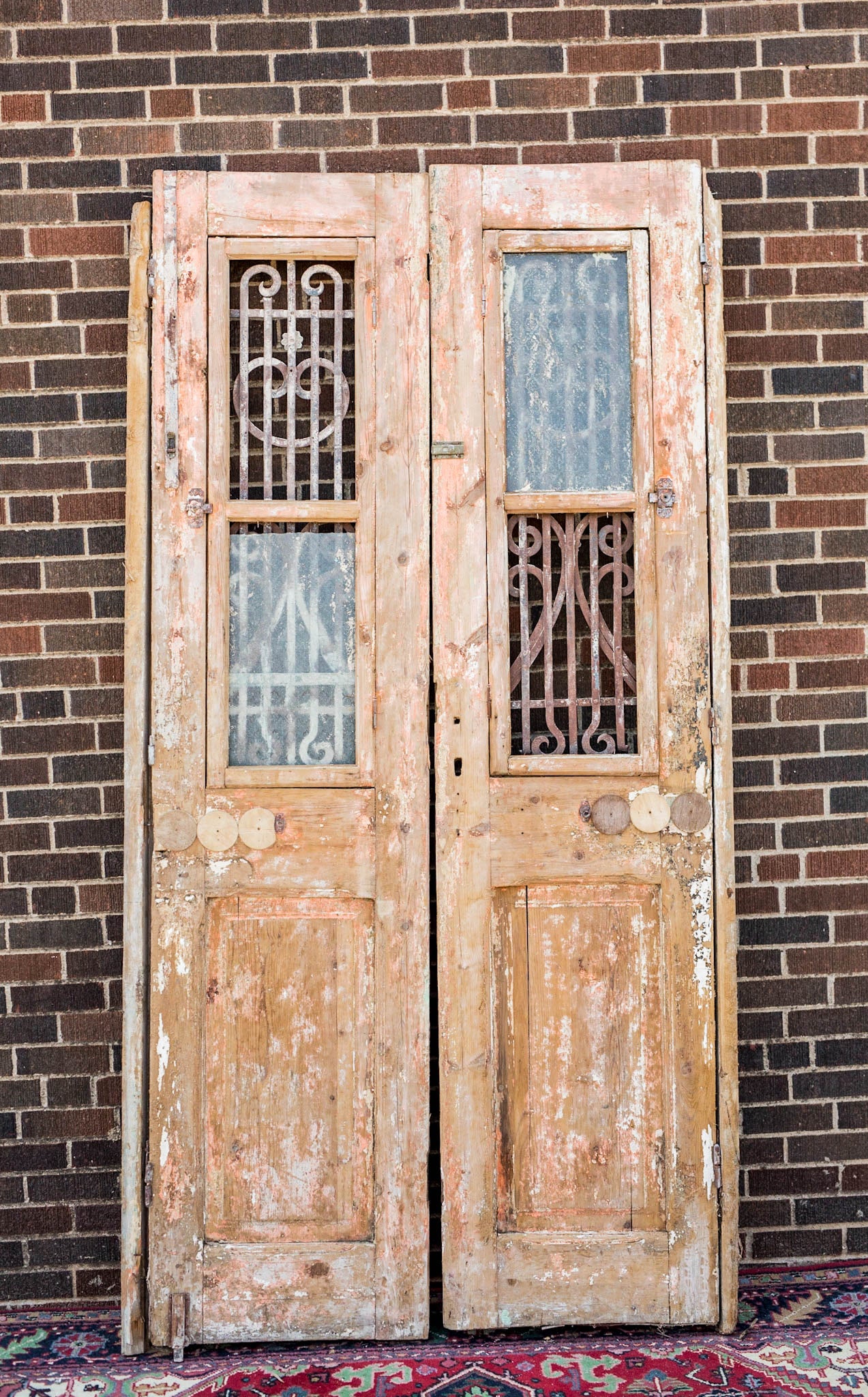 Omari - Primitive Iron Inset Egyptian Wooden Doors