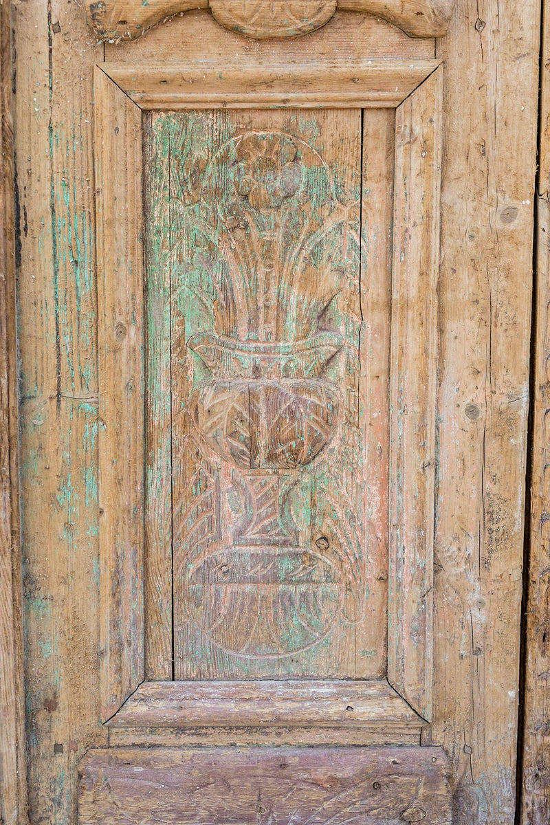 Omari - Primitive Iron Inset Egyptian Wooden Doors