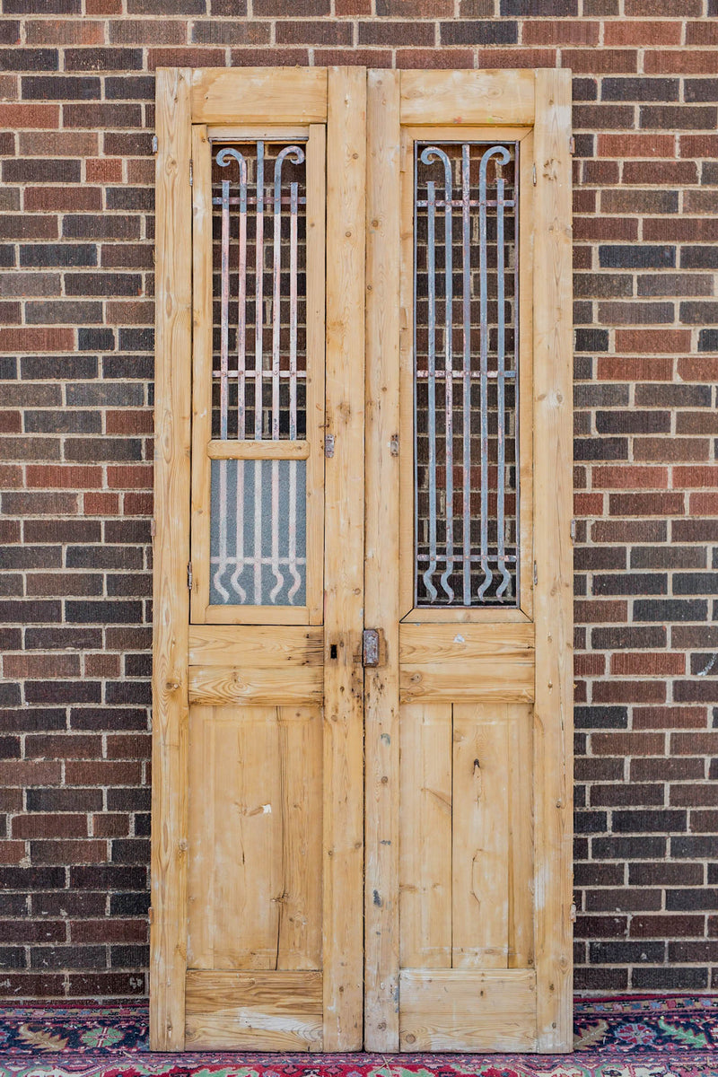 Lian - Primitive Iron Inset Egyptian Wooden Doors