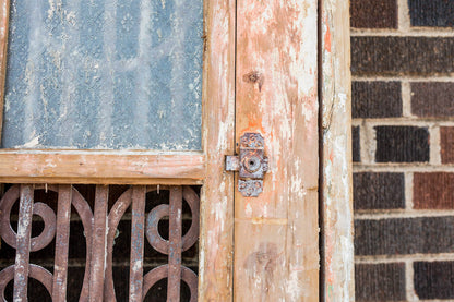 Omari - Primitive Iron Inset Egyptian Wooden Doors