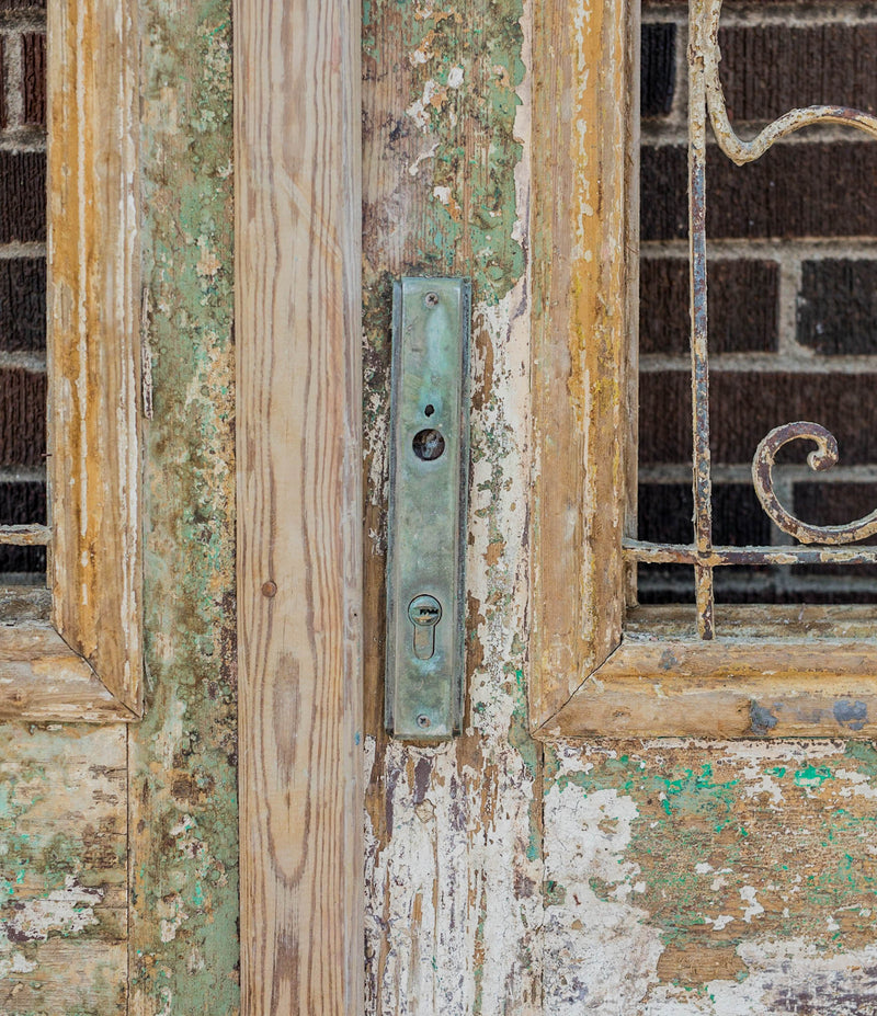 Silon - Primitive Iron Inset Egyptian Wooden Doors