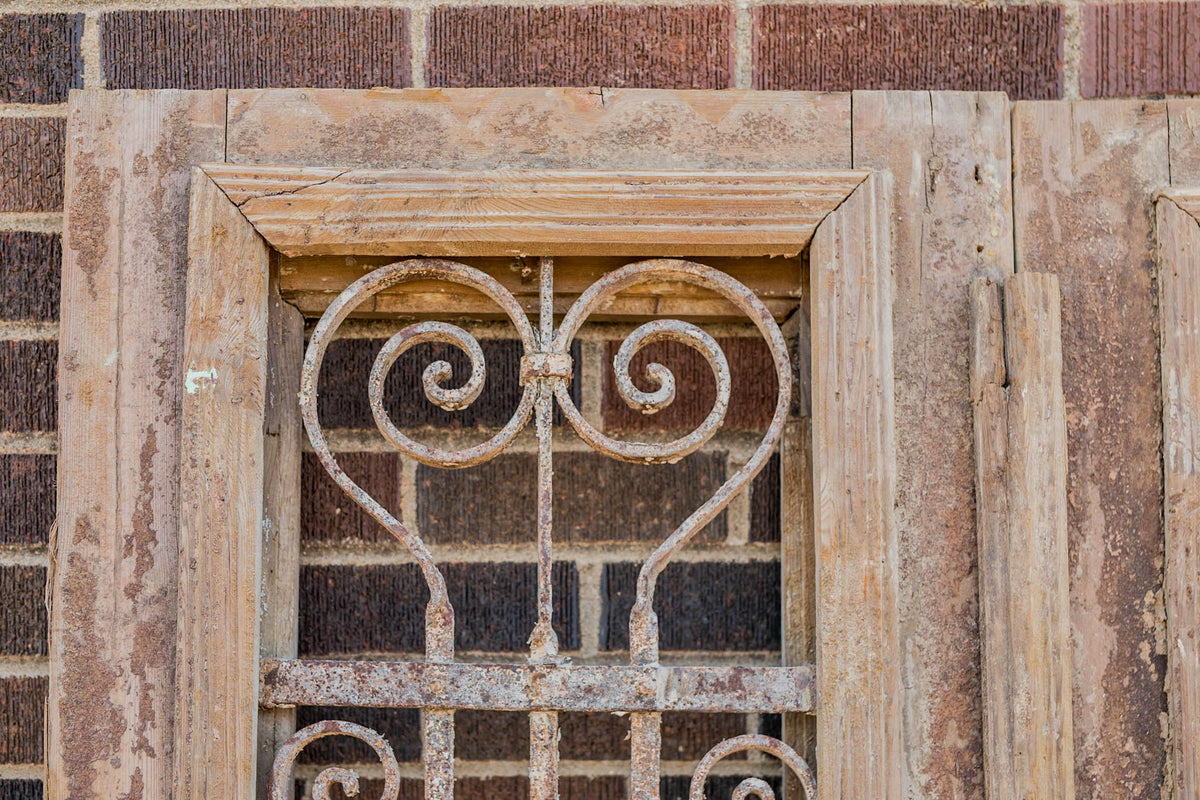 Sima - Primitive Iron Inset Egyptian Wooden Doors