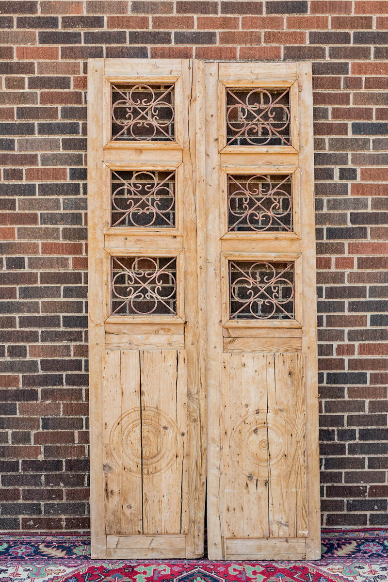 Romi - Primitive Iron Inset Egyptian Wooden Doors