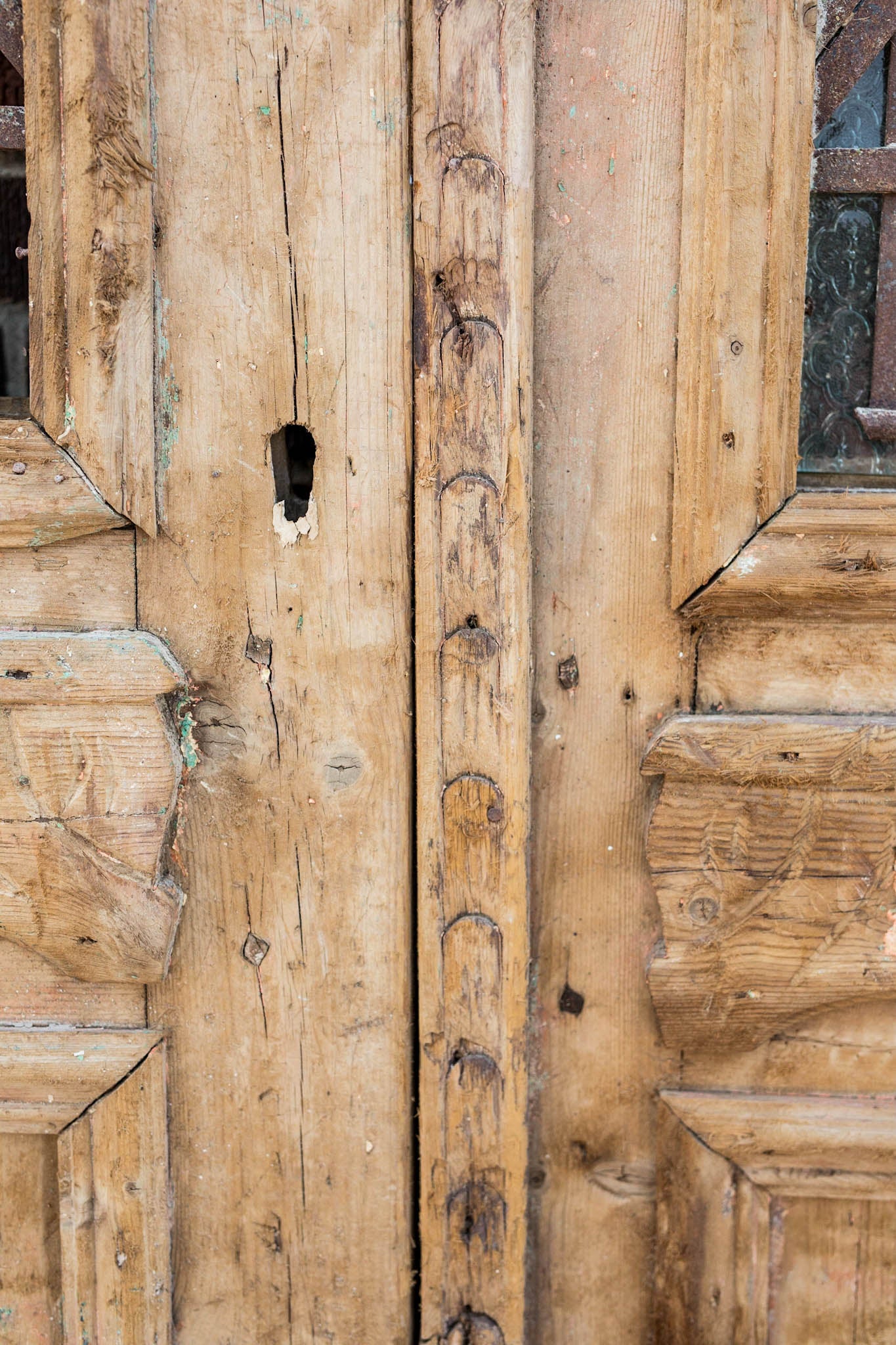Omari - Primitive Iron Inset Egyptian Wooden Doors