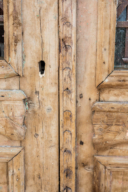 Omari - Primitive Iron Inset Egyptian Wooden Doors