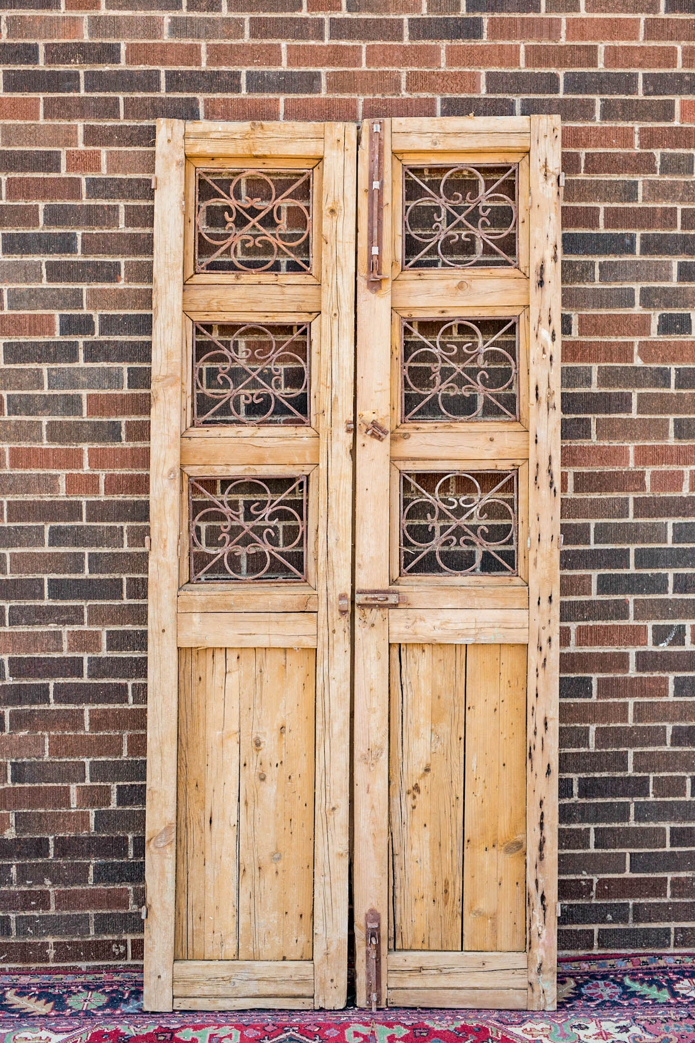 Romi - Primitive Iron Inset Egyptian Wooden Doors