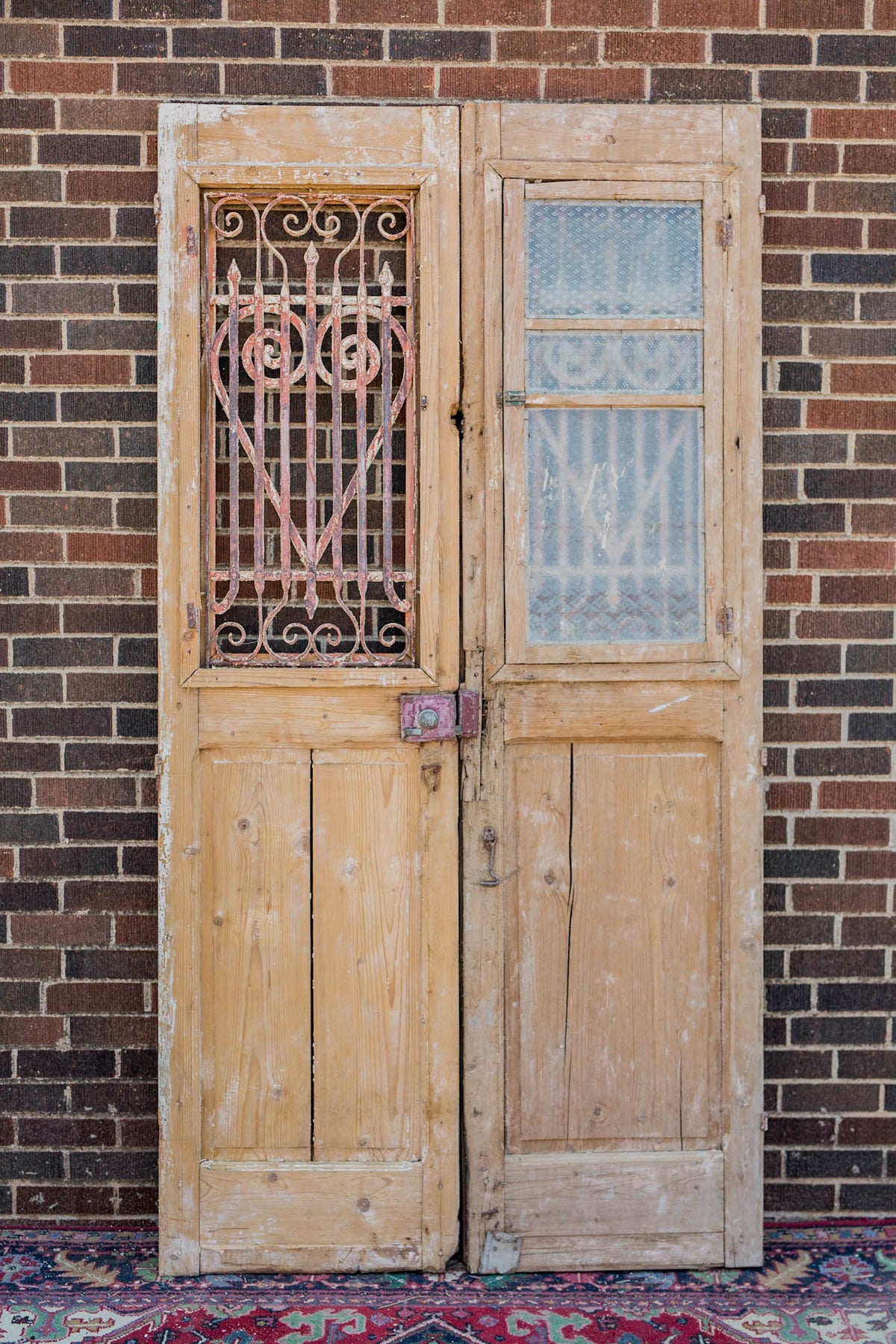 Avi - Primitive Iron Inset Egyptian Wooden Doors