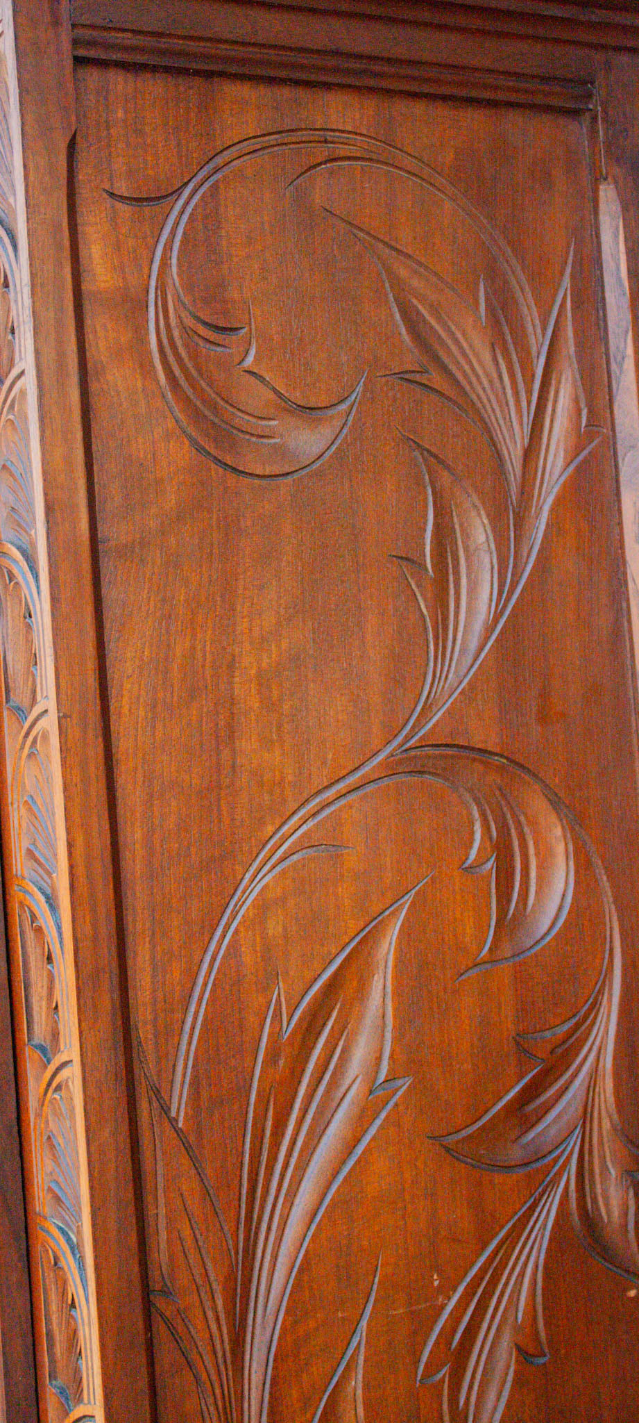 French Breton Figural Carved Oak Desk