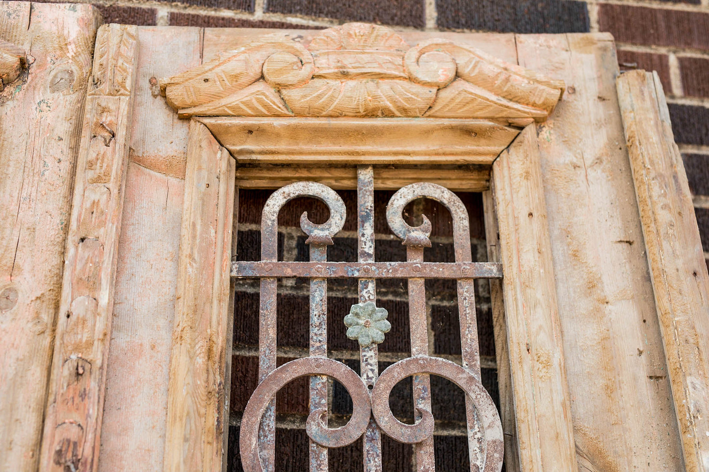 Omari - Primitive Iron Inset Egyptian Wooden Doors