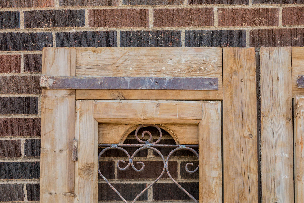 Aya - Primitive Iron Inset Egyptian Wooden Doors