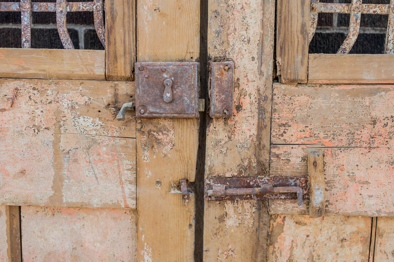 Minya - Primitive Iron Inset Egyptian Wooden Doors