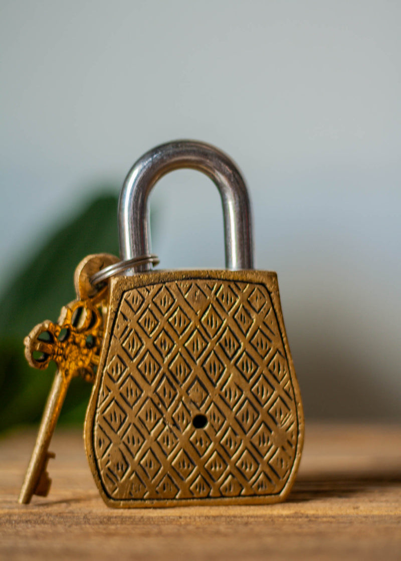 Gold Lock w/ Keys