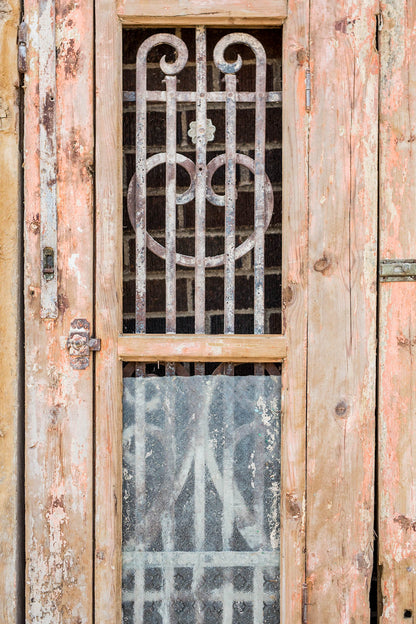 Omari - Primitive Iron Inset Egyptian Wooden Doors