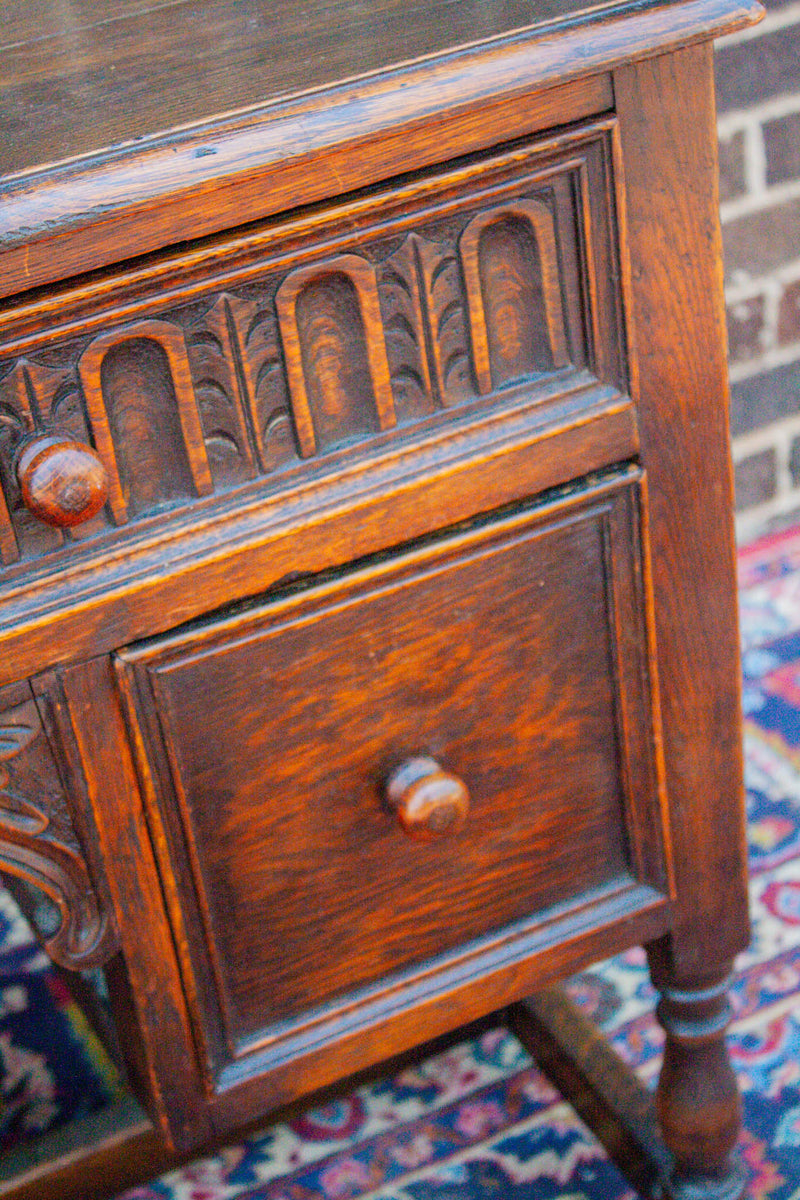 English Jacobean Style Oak Desk