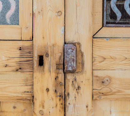 Lian - Primitive Iron Inset Egyptian Wooden Doors