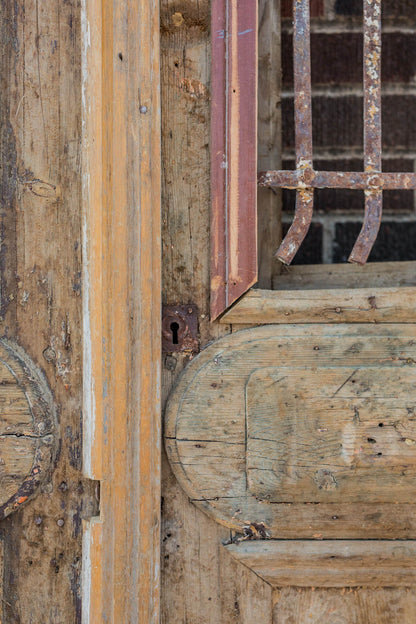 Minya - Primitive Iron Inset Egyptian Wooden Doors