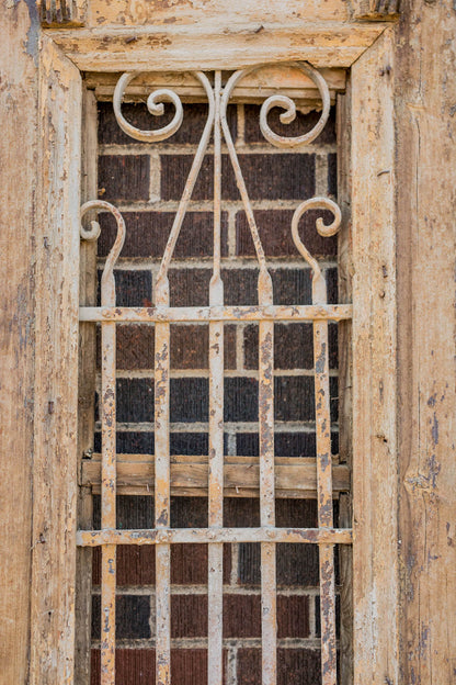 Minya - Primitive Iron Inset Egyptian Wooden Doors