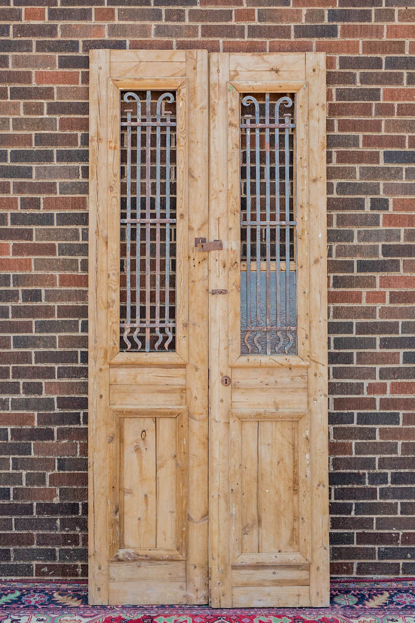 Lian - Primitive Iron Inset Egyptian Wooden Doors