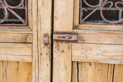 Romi - Primitive Iron Inset Egyptian Wooden Doors