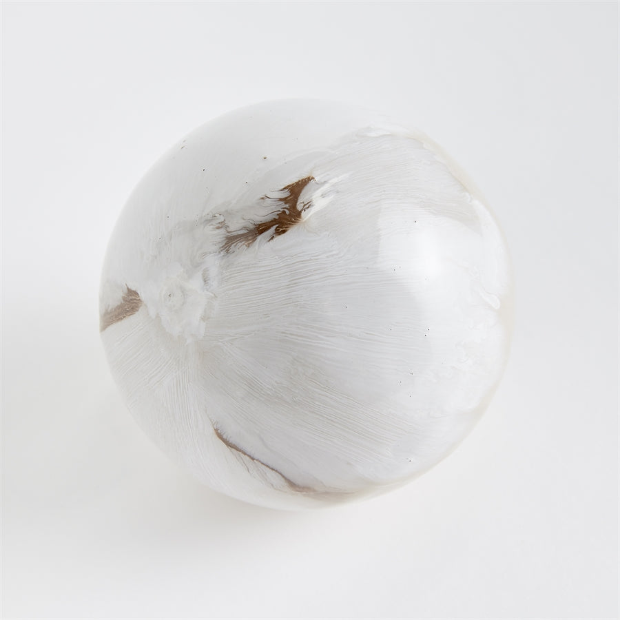 White Enameled Iron Orb