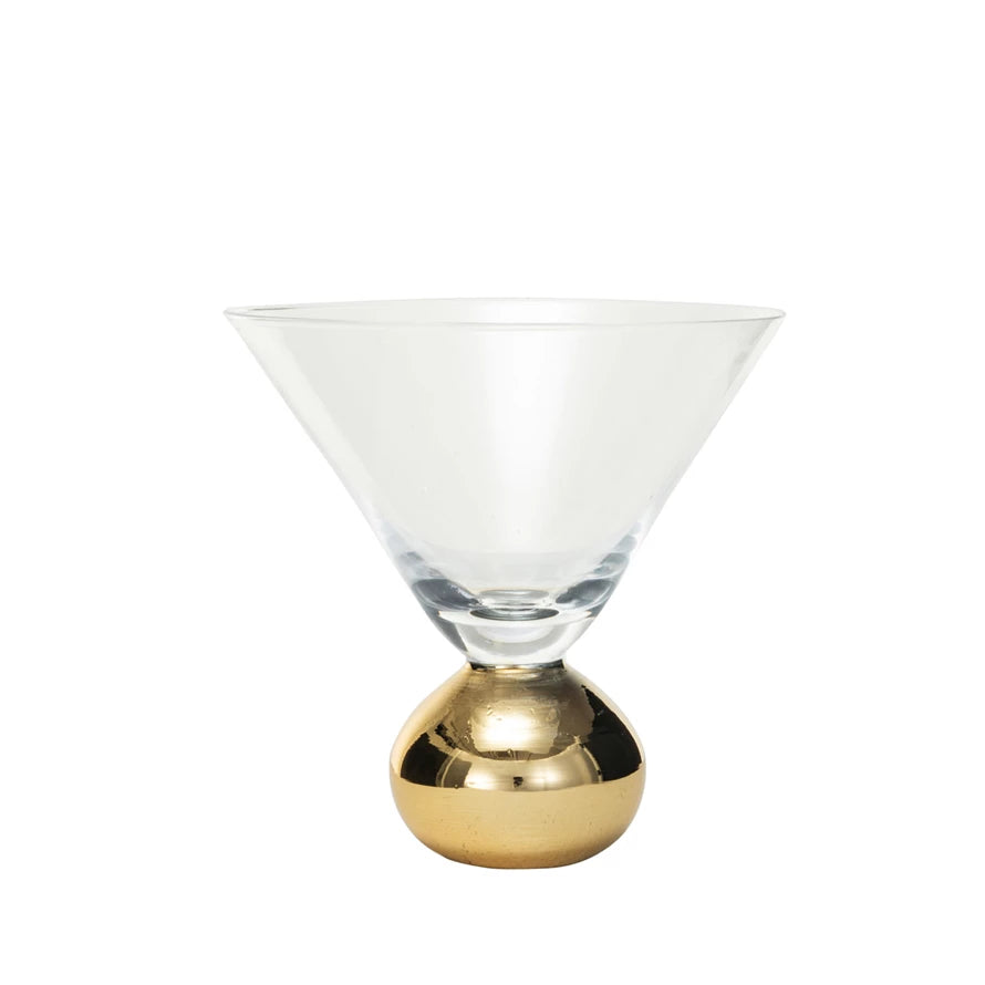 Gold Electroplated Base Martini Glass