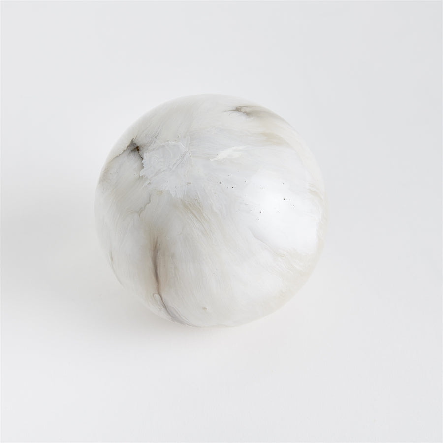 White Enameled Iron Orb