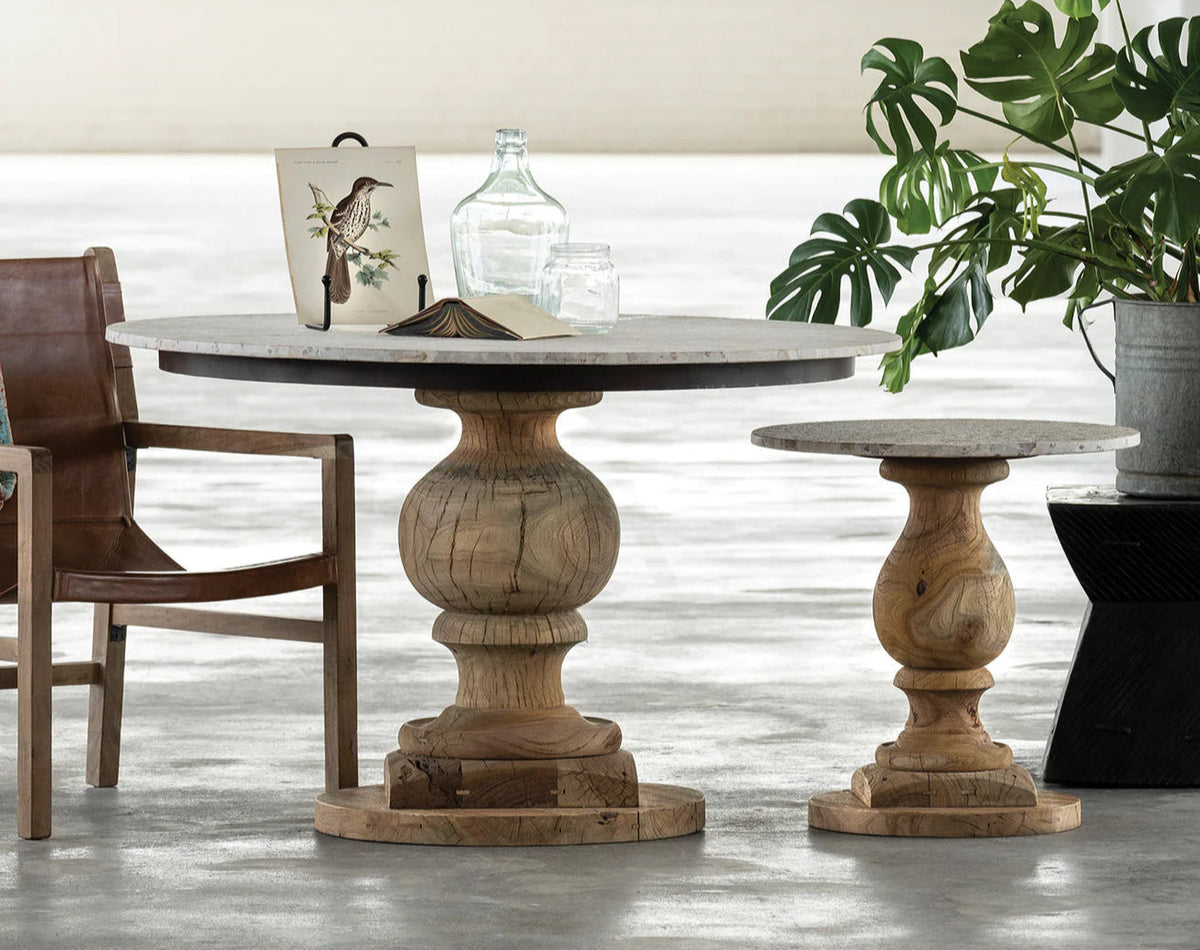 Chateau Mango Wood & Marble Dining Table