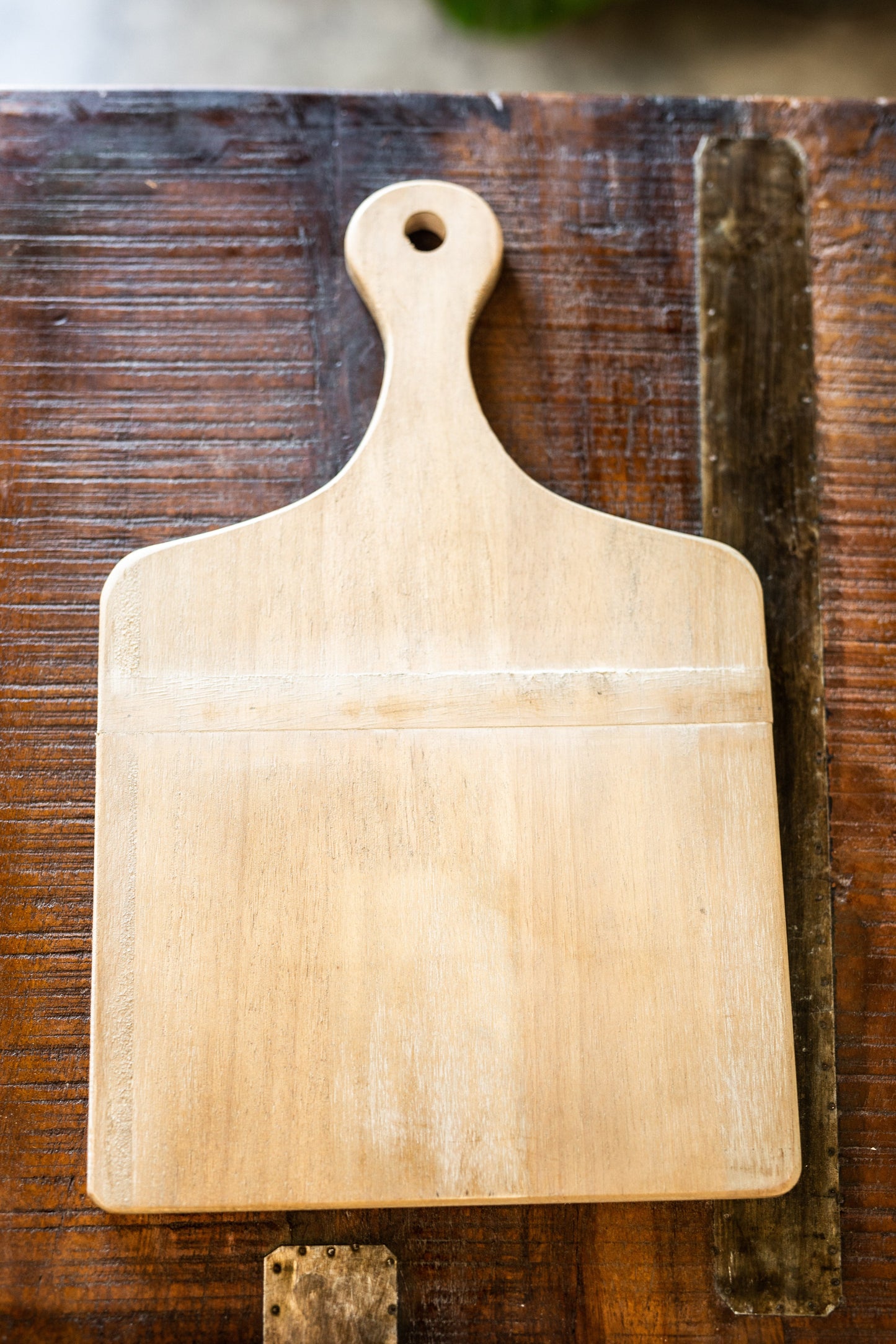 Whitewashed Wooden Cutting Board