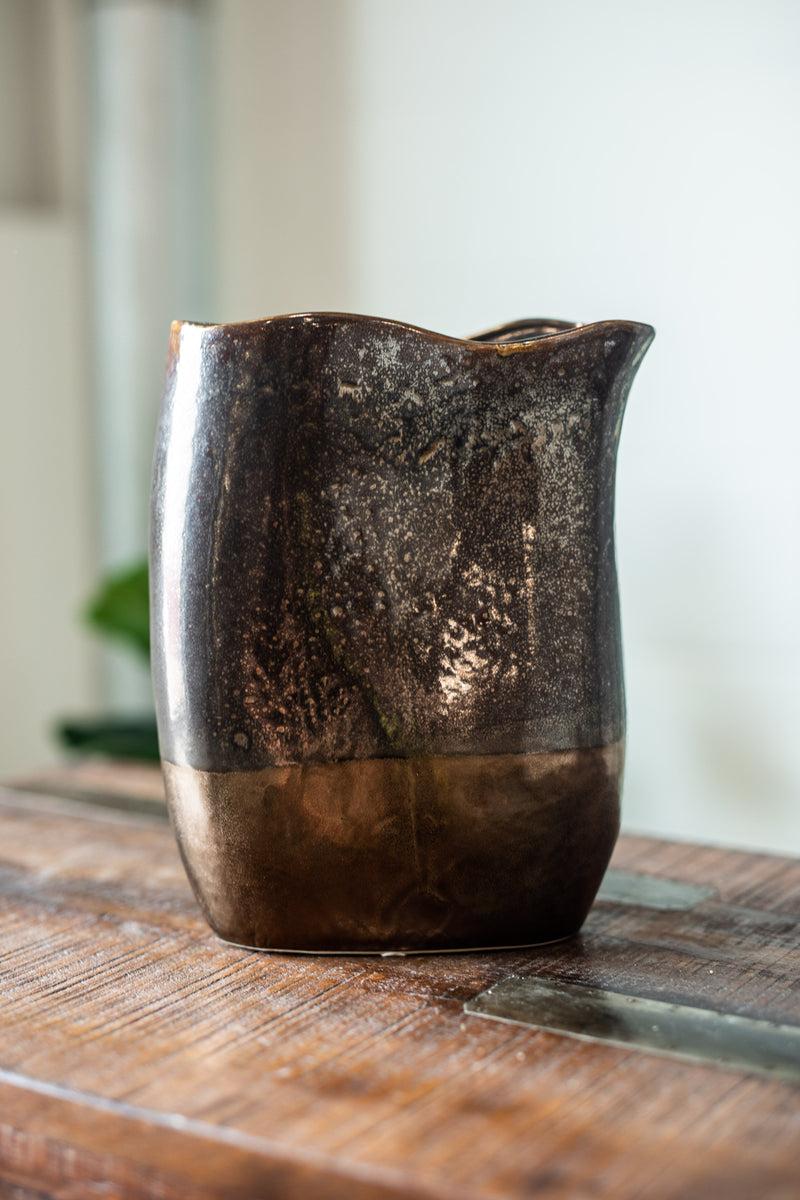 Bronze Pinched Vases