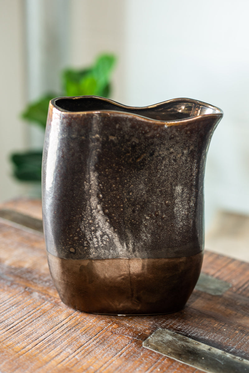 Bronze Pinched Vases