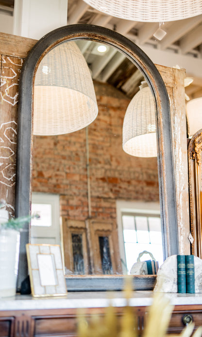 Large Distressed Framed Arched Mirror