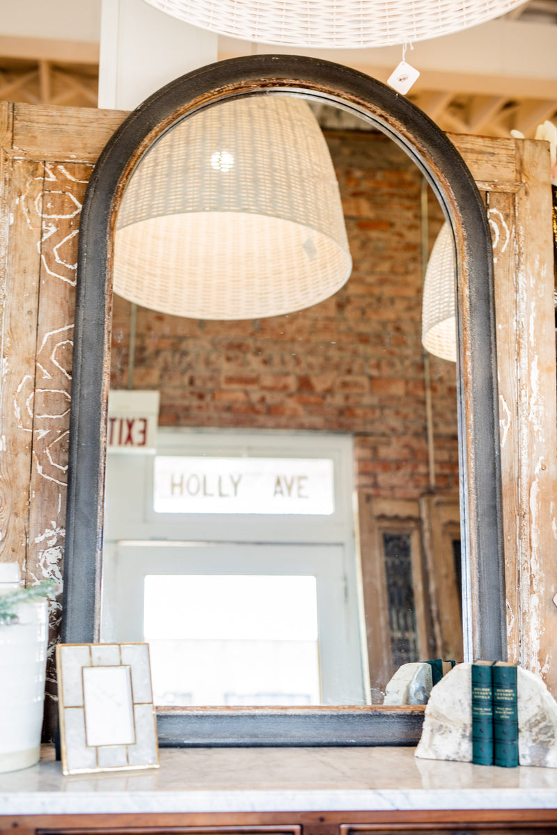 Distressed Framed Wall Mirror