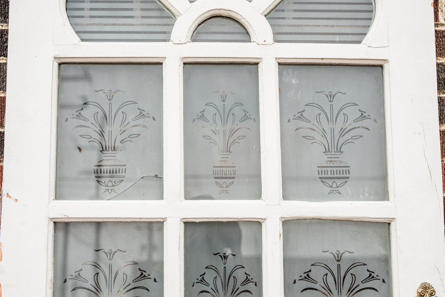 Egyptian Etched Glass Door