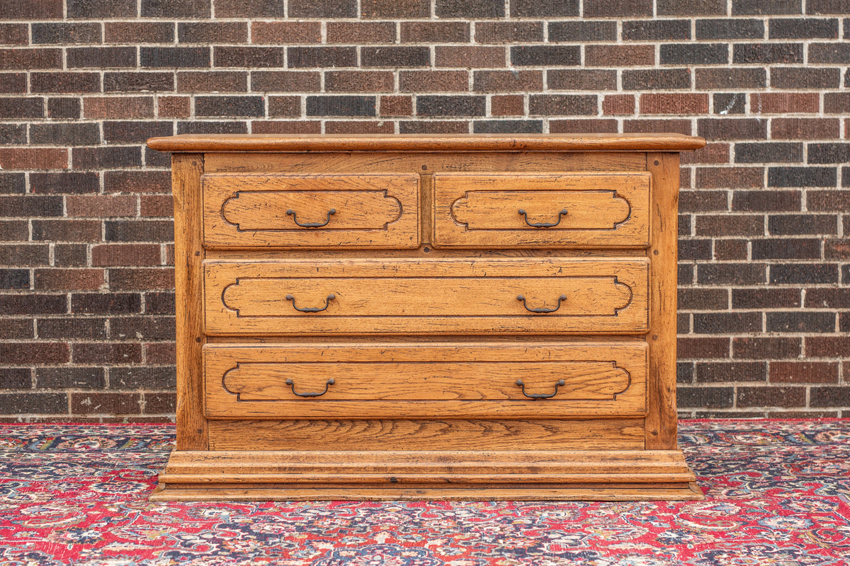 French Peg Constructed Oak Commode