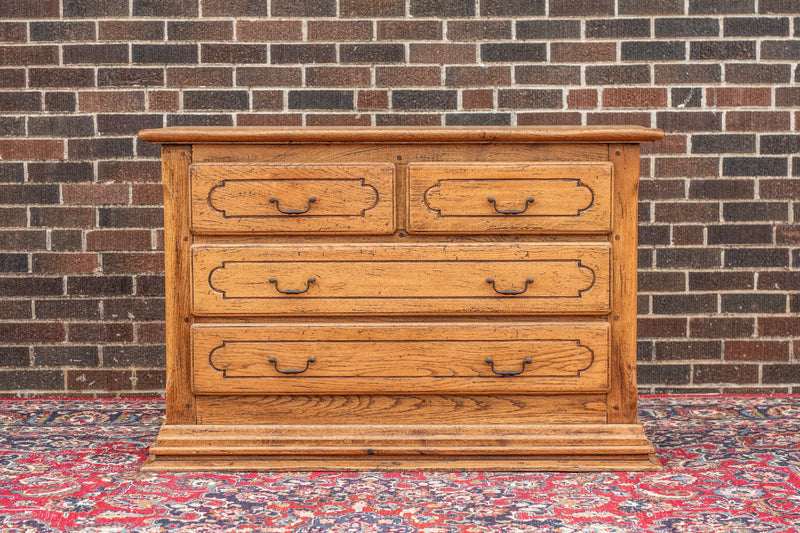French Peg Constructed Oak Commode