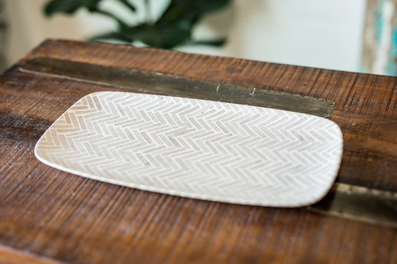Herringbone Ceramic Serving Platters