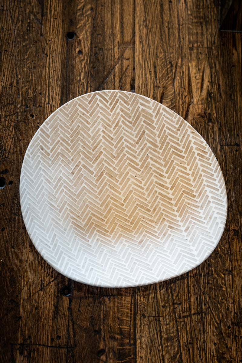 Herringbone Ceramic Serving Platters