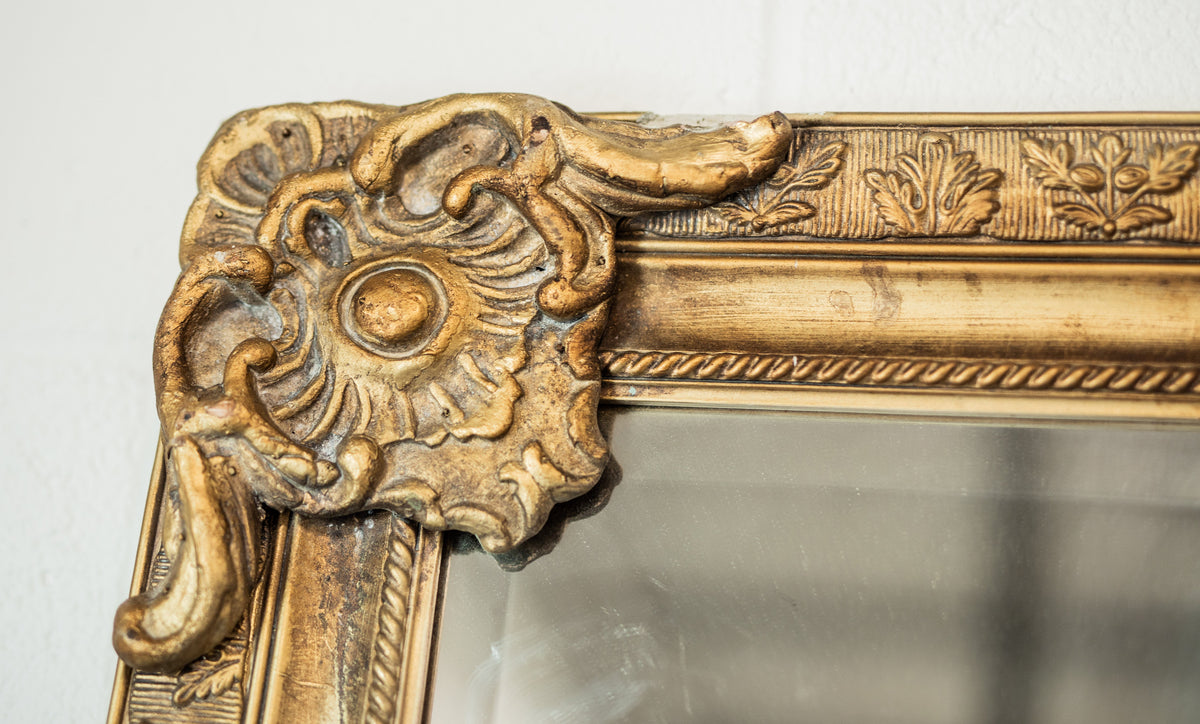 Large Ornate Gilt Beveled Mirror