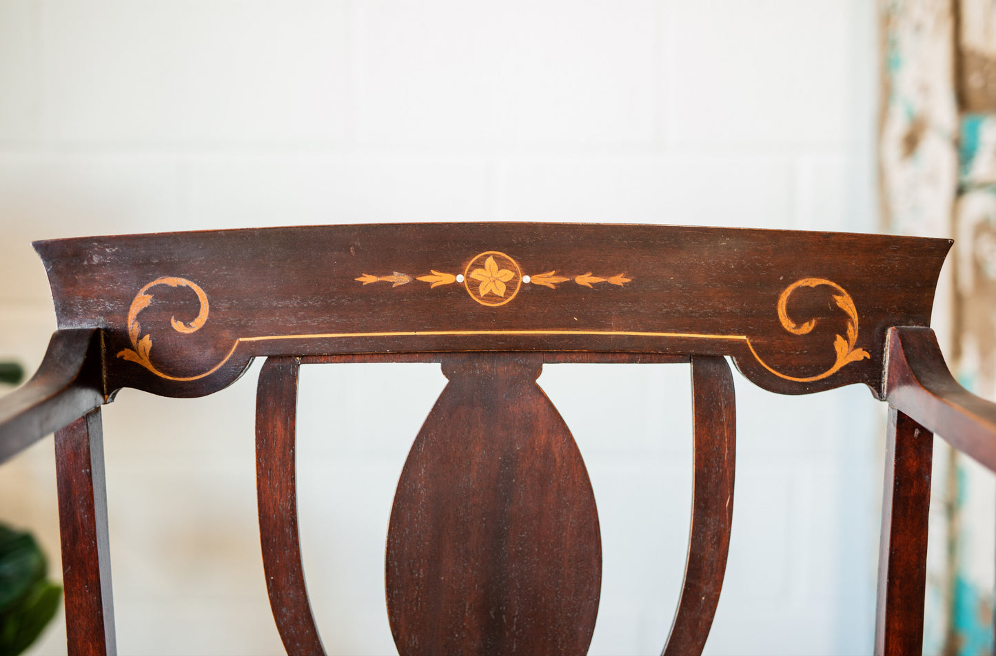 Late Victorian Mahogany Inlaid Armchair