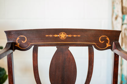 Late Victorian Mahogany Inlaid Armchair