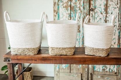 White & Natural Madura Market Baskets