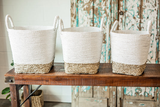 White & Natural Madura Market Baskets