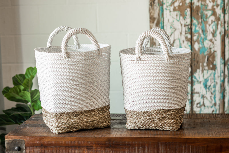 White & Natural Madura Market Baskets