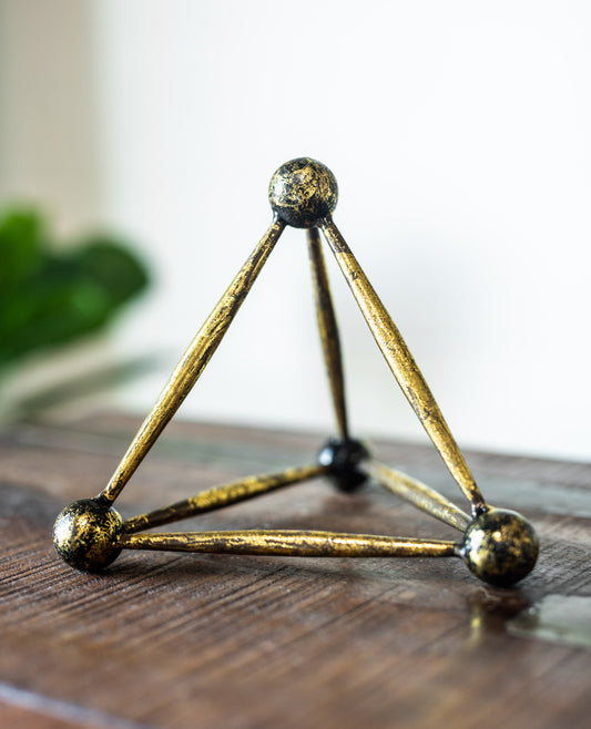 Antique Brass Finish Metal Obelisk