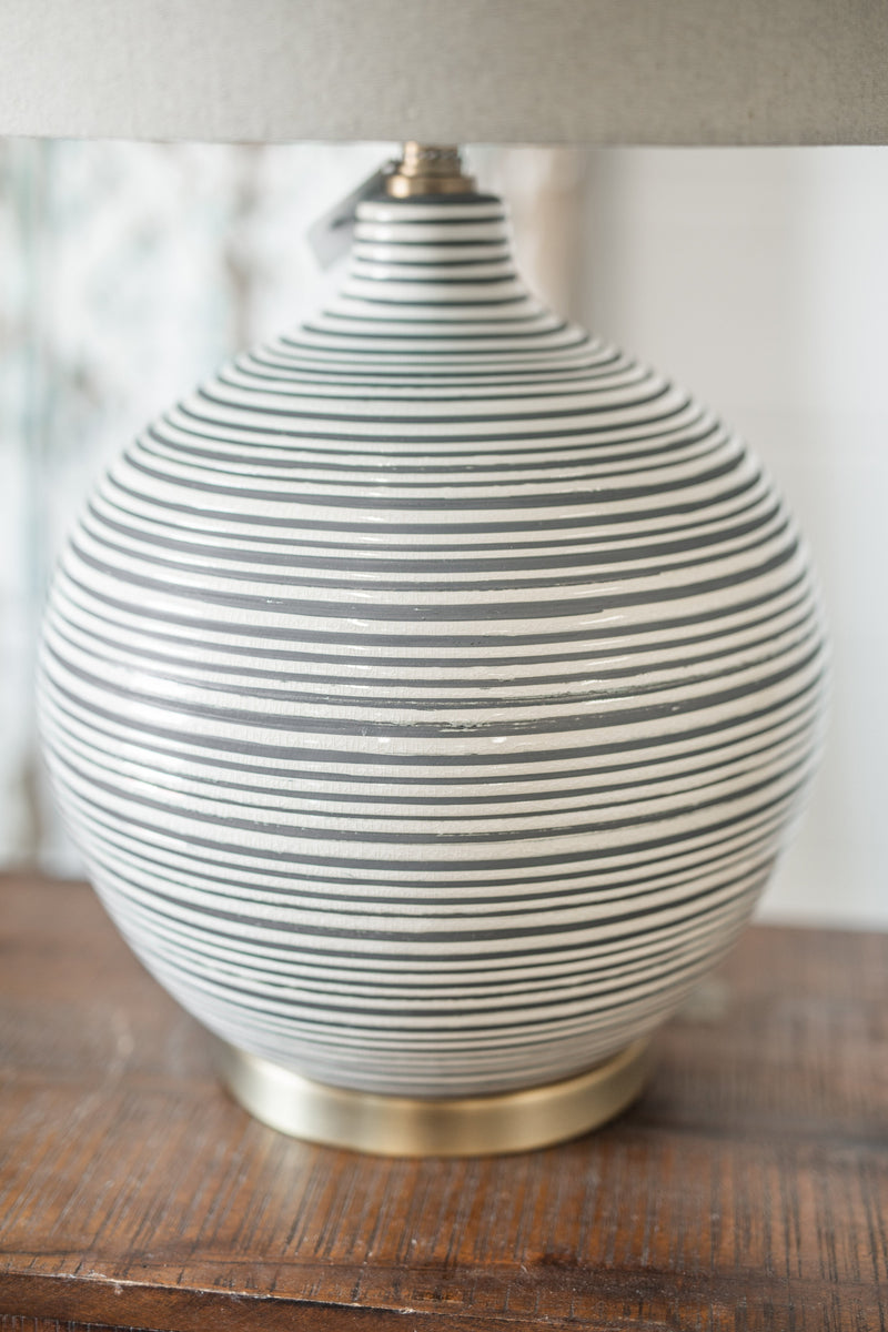 Natural & Grey Ceramic Textured Table Lamp