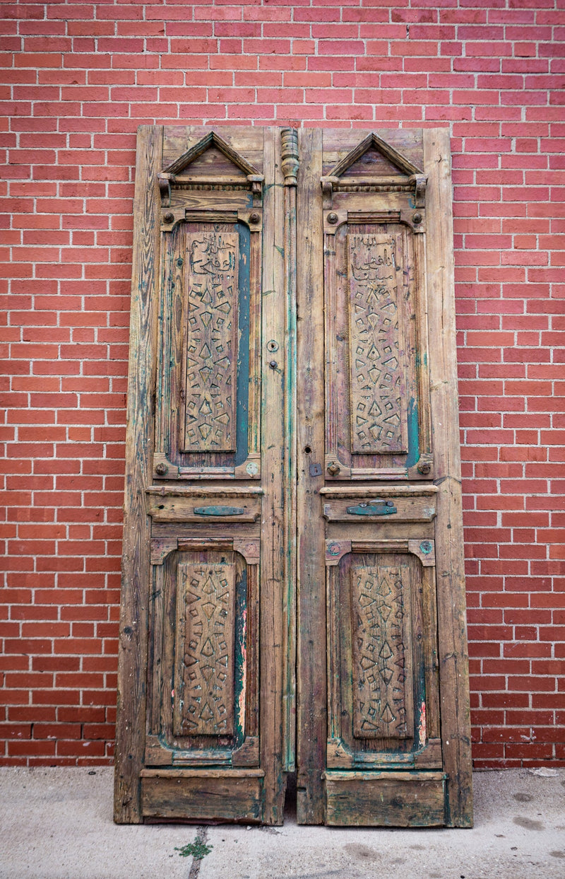 Green & Blue Primitive Egyptian Doors