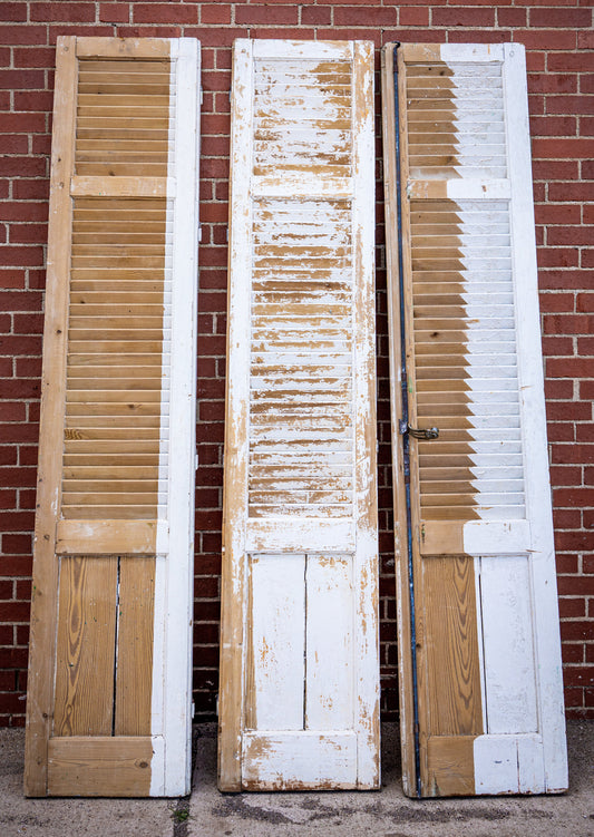 Toulon Primitive Wooden Louvered Shutters