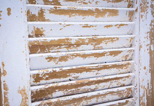 Toulon Primitive Wooden Louvered Shutters