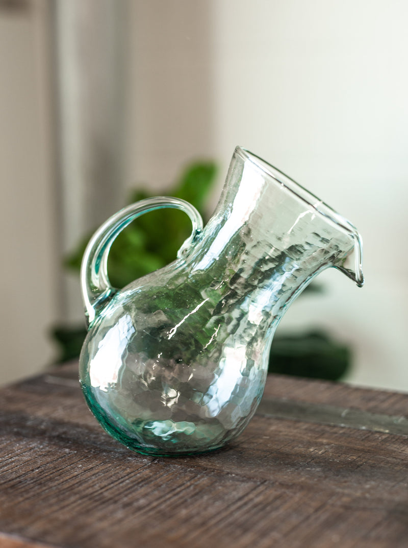 Small Glass Tilted Pitcher