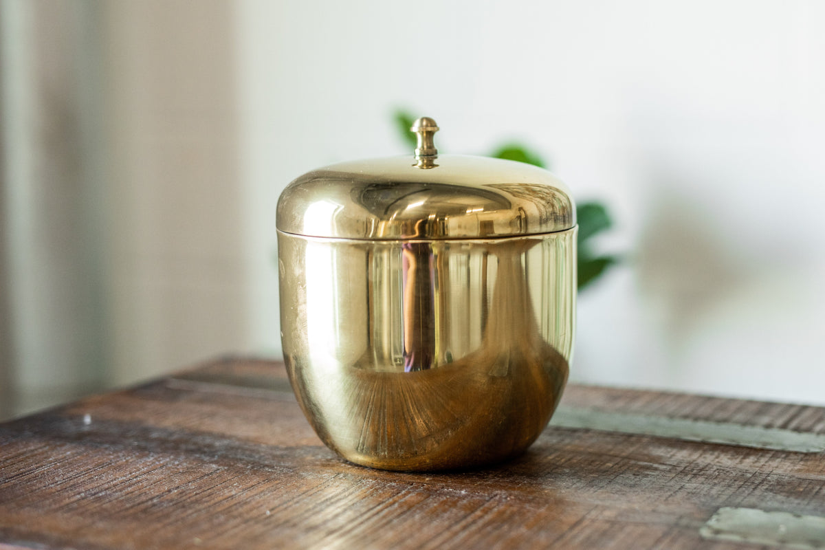 Stainless Steel Ice Bucket with Brass Finish